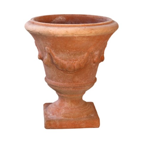 Festooned Calyx Vase in Impruneta Terracotta